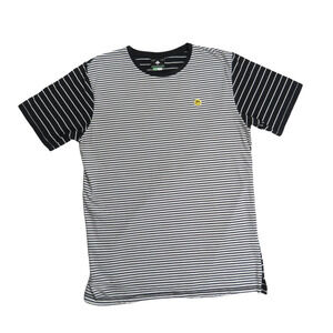 Urban Outfitters Smiley Face Happy Face Black  White Striped Crewneck T-Shirt